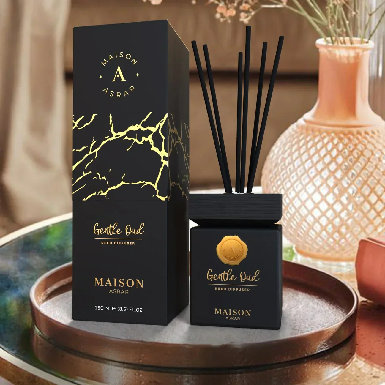Elevate Your Space with Gentle Oud Reed Diffuser 250ml - Image 3