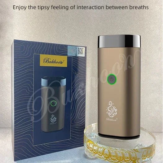 Luxury Portable Rechargeable Electric Bakhoor Burner - Gold & Black Incense Burner - Image 4